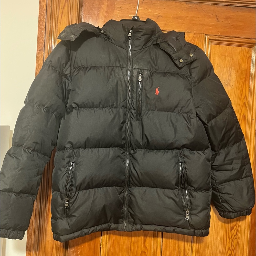 polo ralph lauren Boys The Gorham Down Puffer jacket, Black Size Large (14-16) - Picture 3 of 16